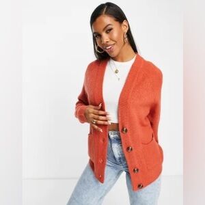 Threadbare Michayla Oversized Cardigan Sweater in Ginger Spice, Size 12